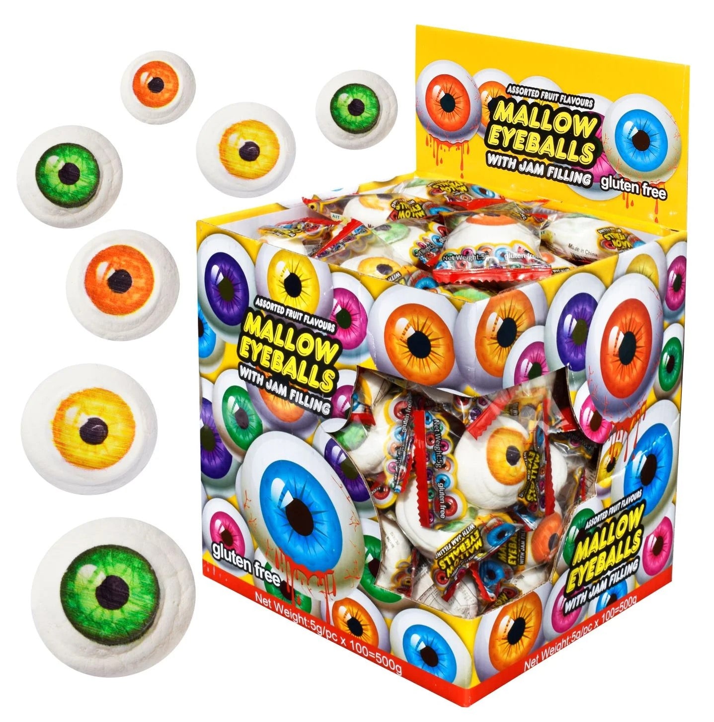Freeze Dried Eyeball Marshmallows with filling Freeze My Candy